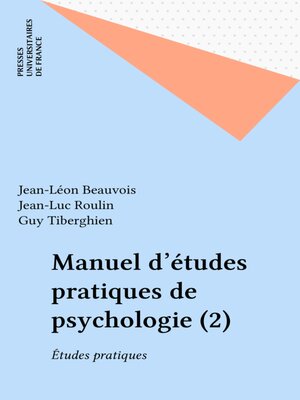 cover image of Manuel d'études pratiques de psychologie (2)